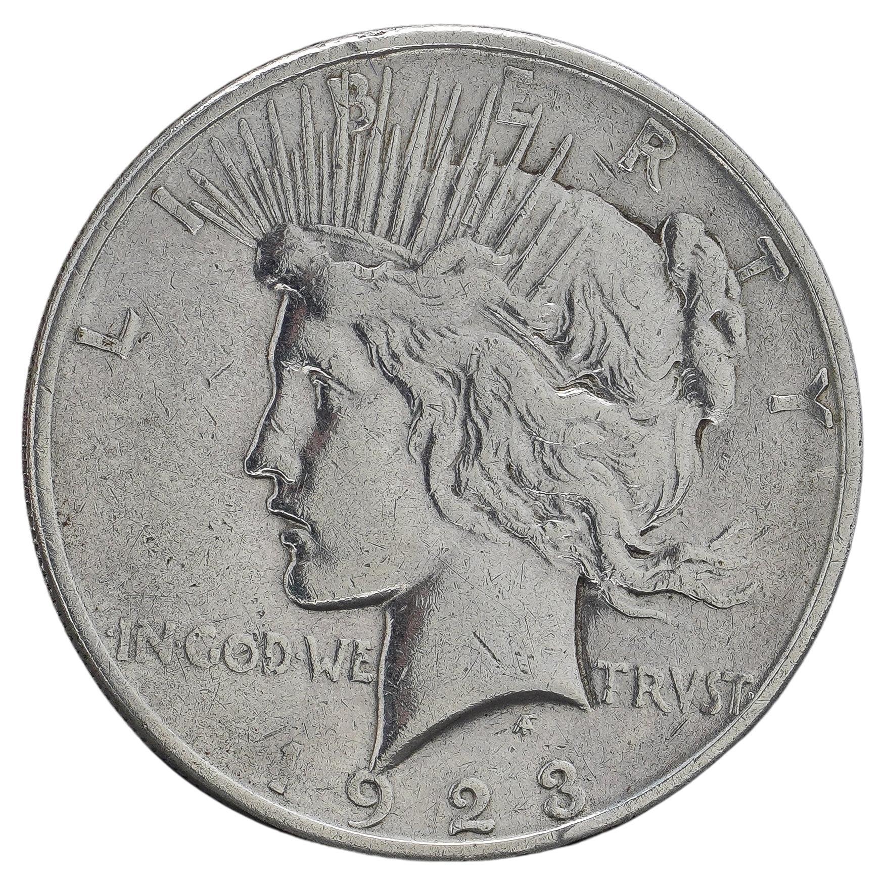 Vintage 1923 Frieden Silber D Dollar D Dollar  im Angebot