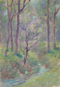 Vintage 1924 Dawson Dawson-Watson Forest Stream Study Impressionist Painting