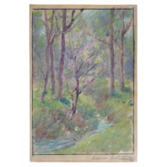 Vintage 1924 Dawson Dawson-Watson Forest Stream Study Impressionist Painting