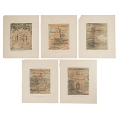 Vintage 1928 Dawson Dawson Watson Spanish Missions San Antonio - Set of 5
