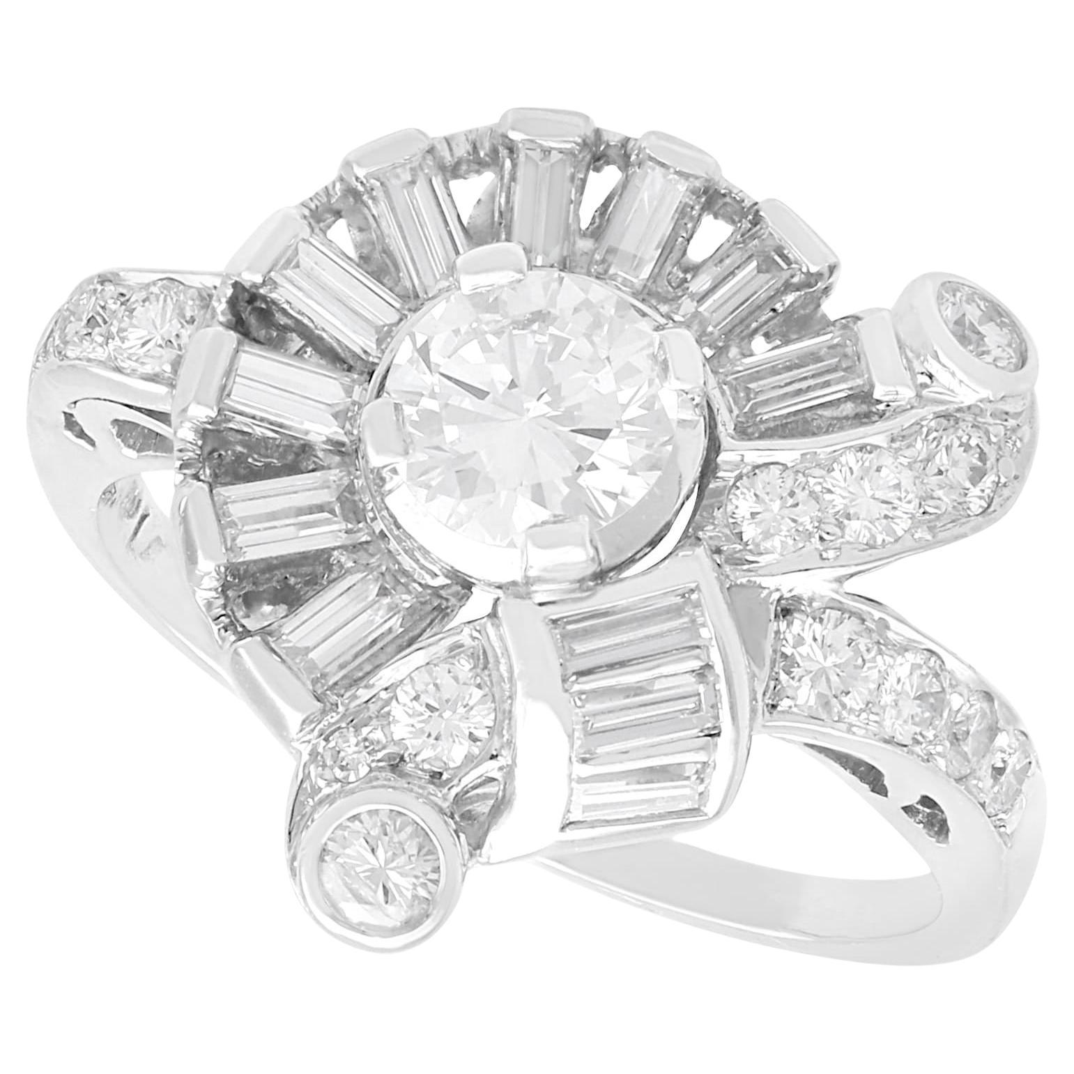 Vintage 1.92ct Diamond and Platinum Dress Ring