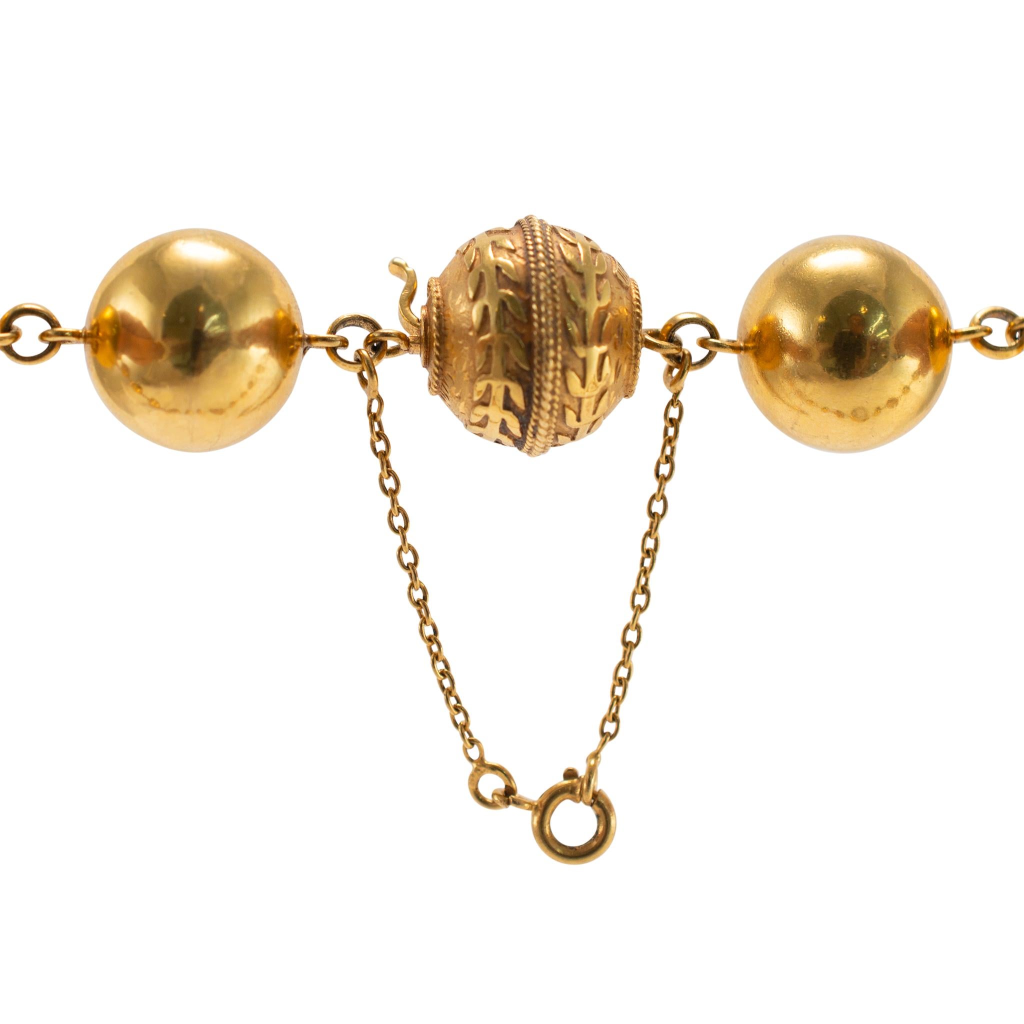Vintage 19.2 Karat Gold Vintage Portugiesische Perlen Statement-Halskette im Angebot 4