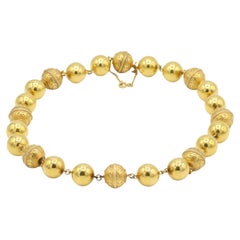 Vintage 19.2K Gold Vintage Portuguese Beads Statement Necklace