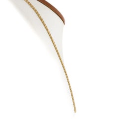 Vintage 19.2K Rosy Gold Long 27" 3.4mm Flat Double Curb Link Chain Necklace