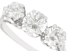 Vintage 1.93 Carat Diamond and White Gold Trilogy Engagement Ring
