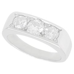 Vintage 1930s 1.16 Carat Diamond and White Gold Trilogy Ring