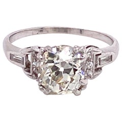 Vintage 1930s 1.83 Carat Old Mine Cut Diamond Art Deco Engagement Ring