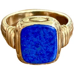 Vintage 1930-1940s Lapis 14 Karat Or Jaune