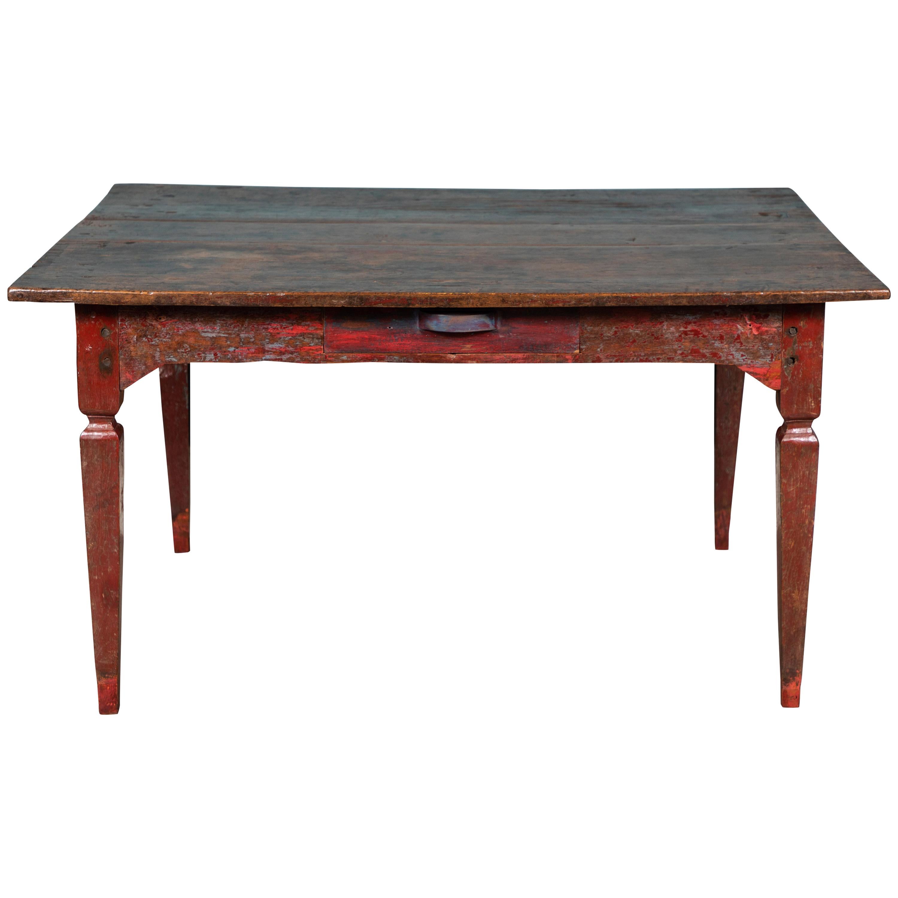 Vintage 1930s-1940s Old Javanese Country Teak Table