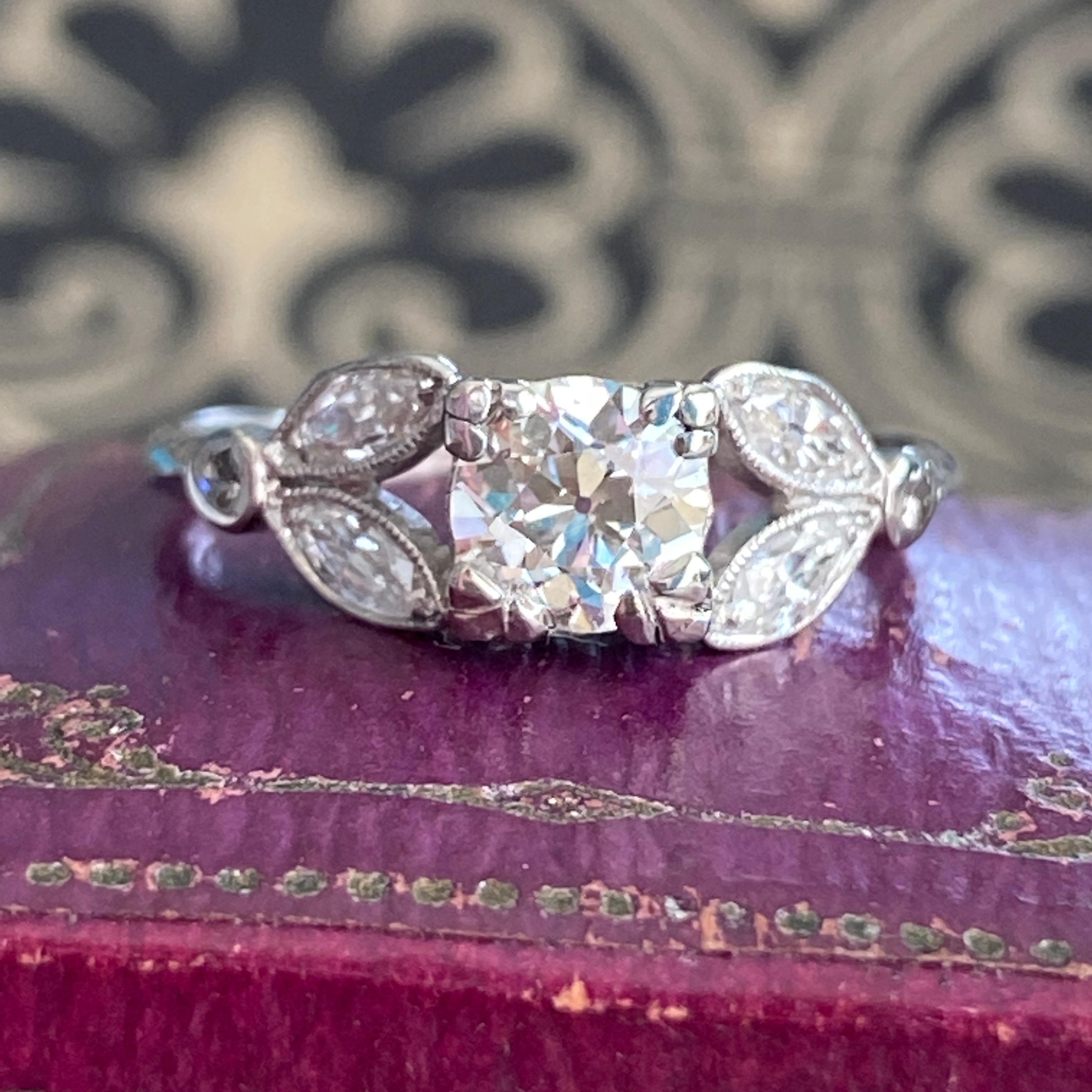 Vintage 1930’s .73ct Diamond 14K Ring For Sale 2