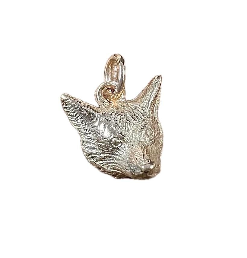 Vintage 1930s 9ct Yellow Gold Stamped Fox Head Animal Pendant 8