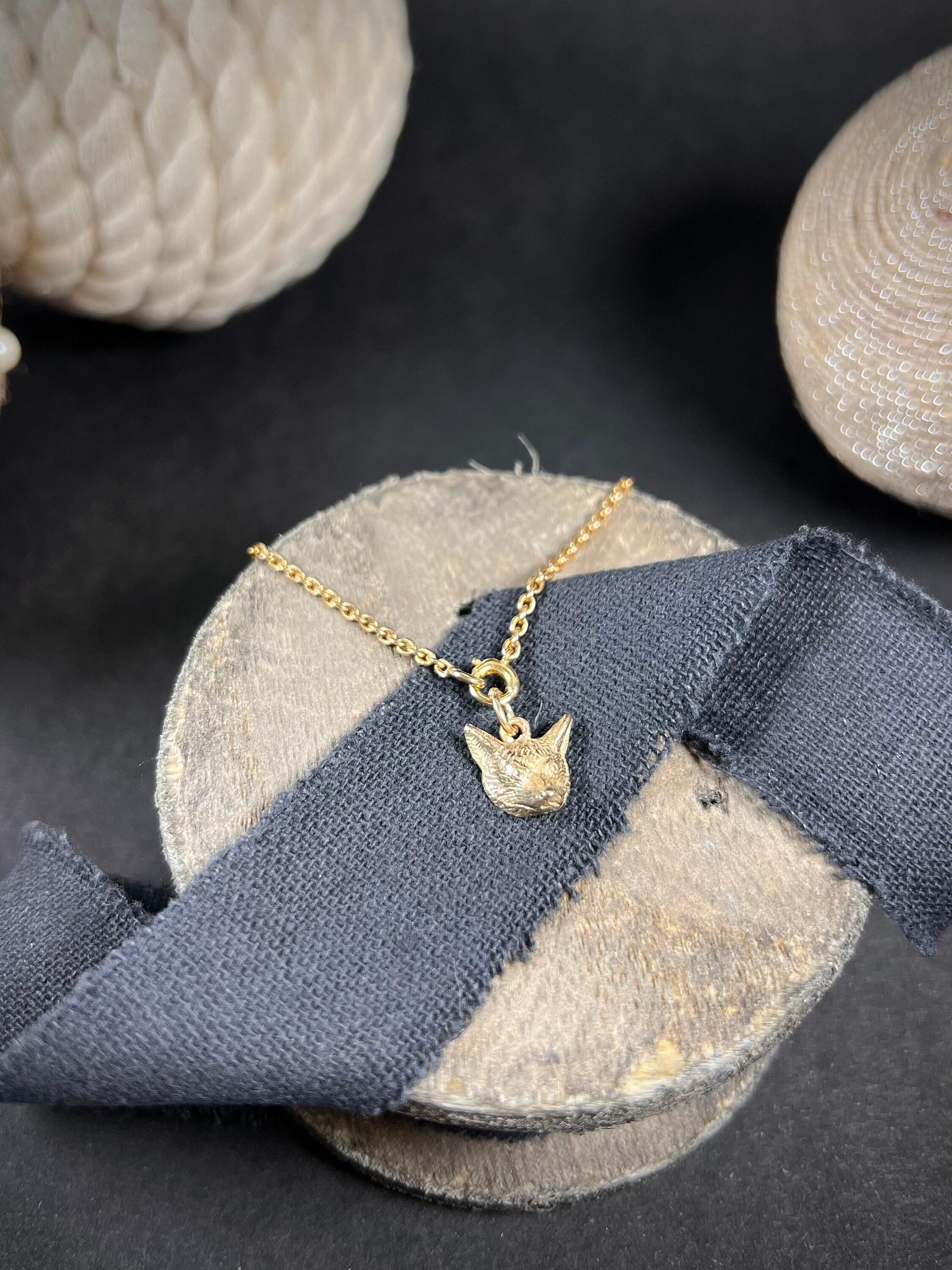 Vintage 1930er Jahre 9 Karat Gelbgold gestempelter Fuchskopf-Tier-Anhänger für Damen oder Herren