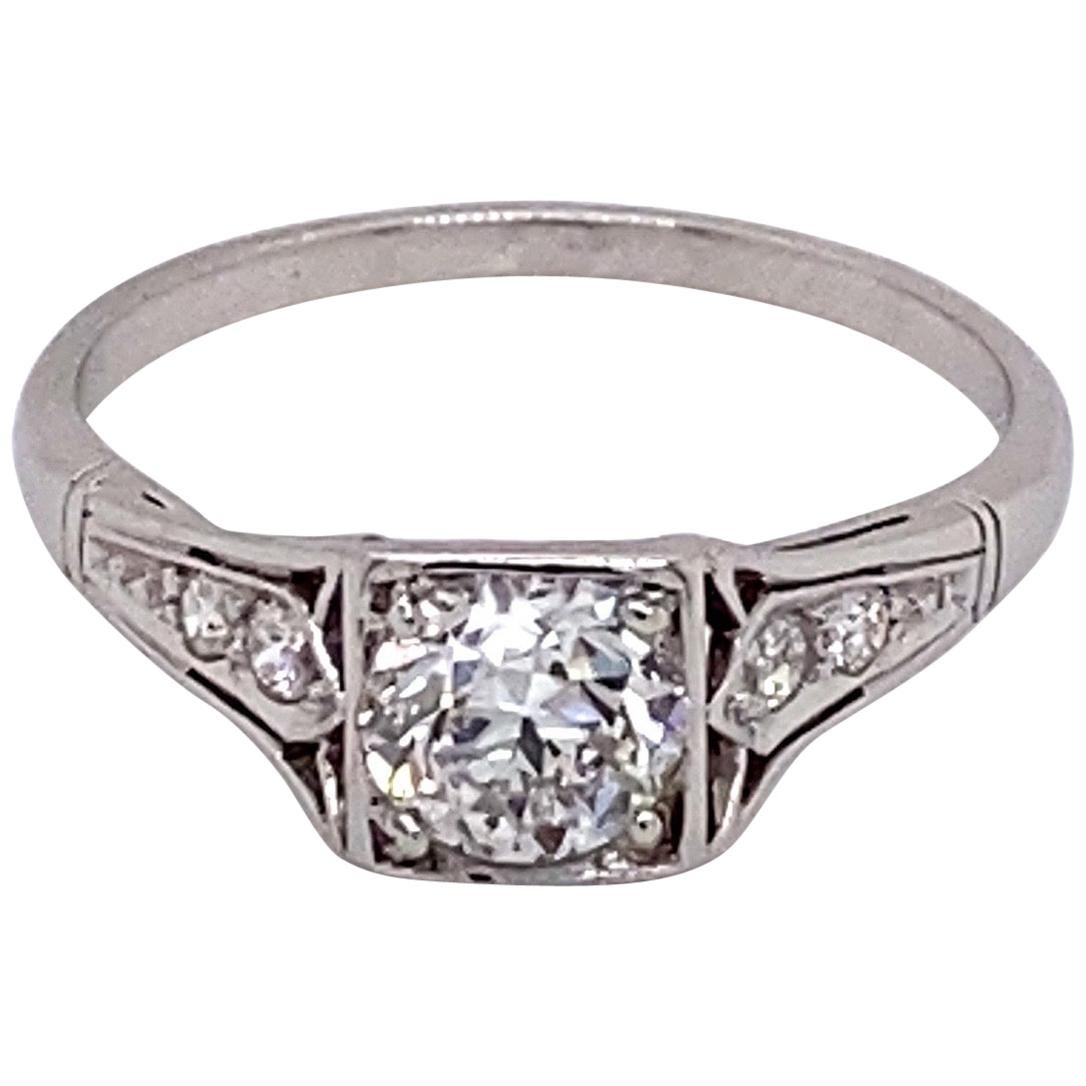 Vintage 1930s Art Deco Diamond Ring .70 Carat