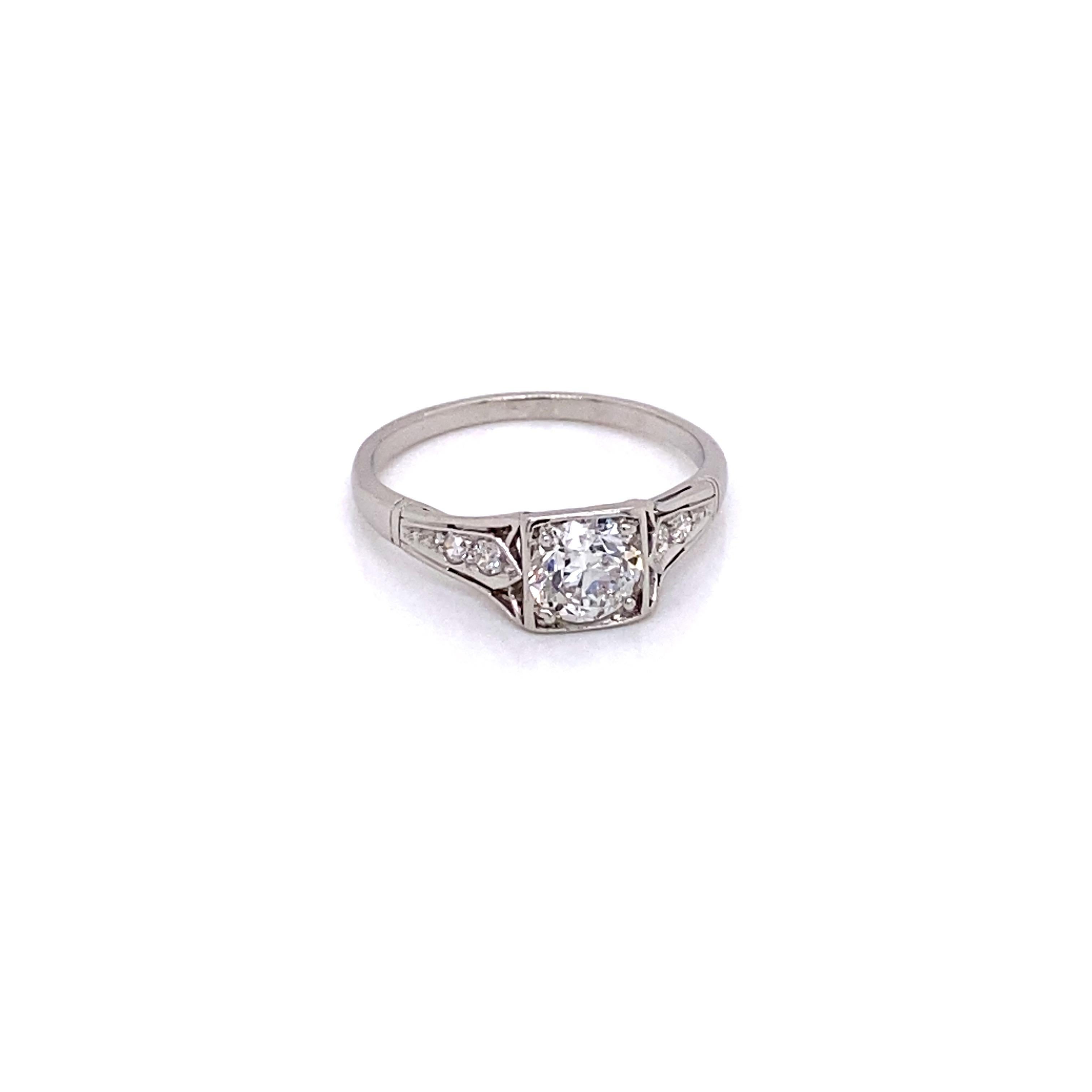 Women's Vintage 1930s Art Deco Diamond Ring .70 Carat