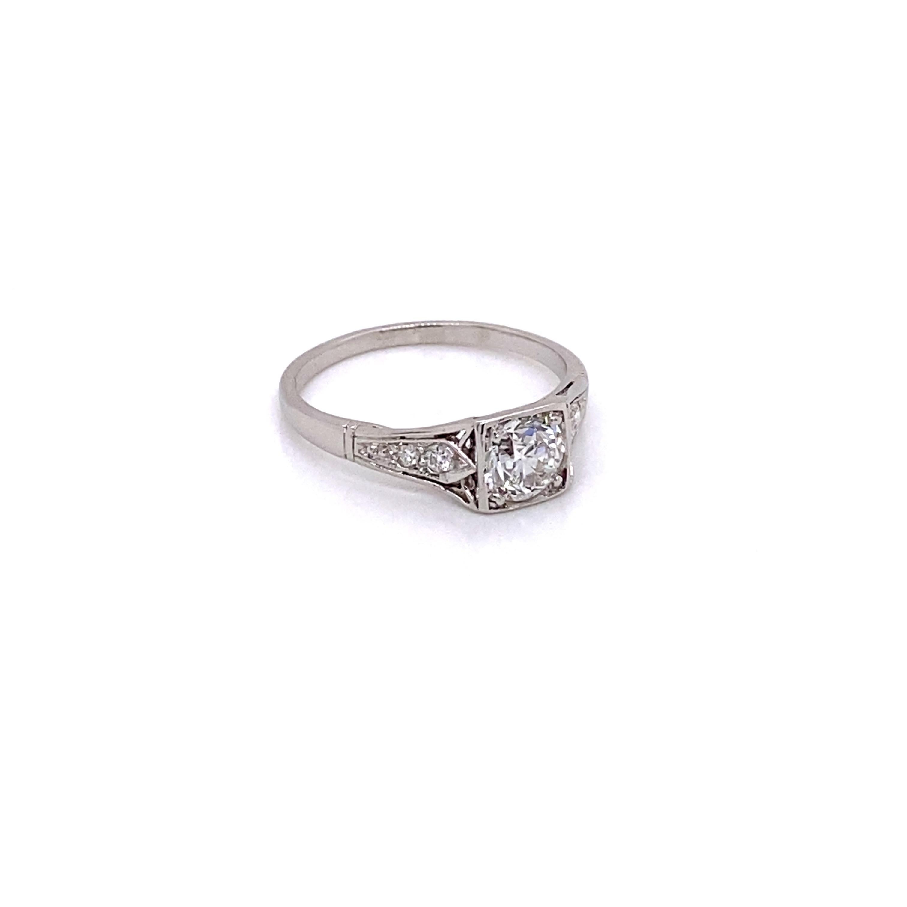 Vintage 1930s Art Deco Diamond Ring .70 Carat 1