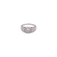 Vintage 1930's Art Deco European Cut .50ct Diamond Engagement Ring