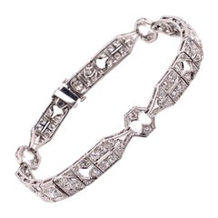 Used 1930's Art Deco Platinum Diamond Bracelet 3.00ct