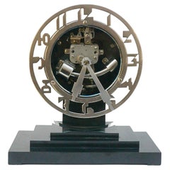 Vintage 1930's Ato Art Deco Mantel Clock Designed by Léon Hatot Circa 1930 Paris