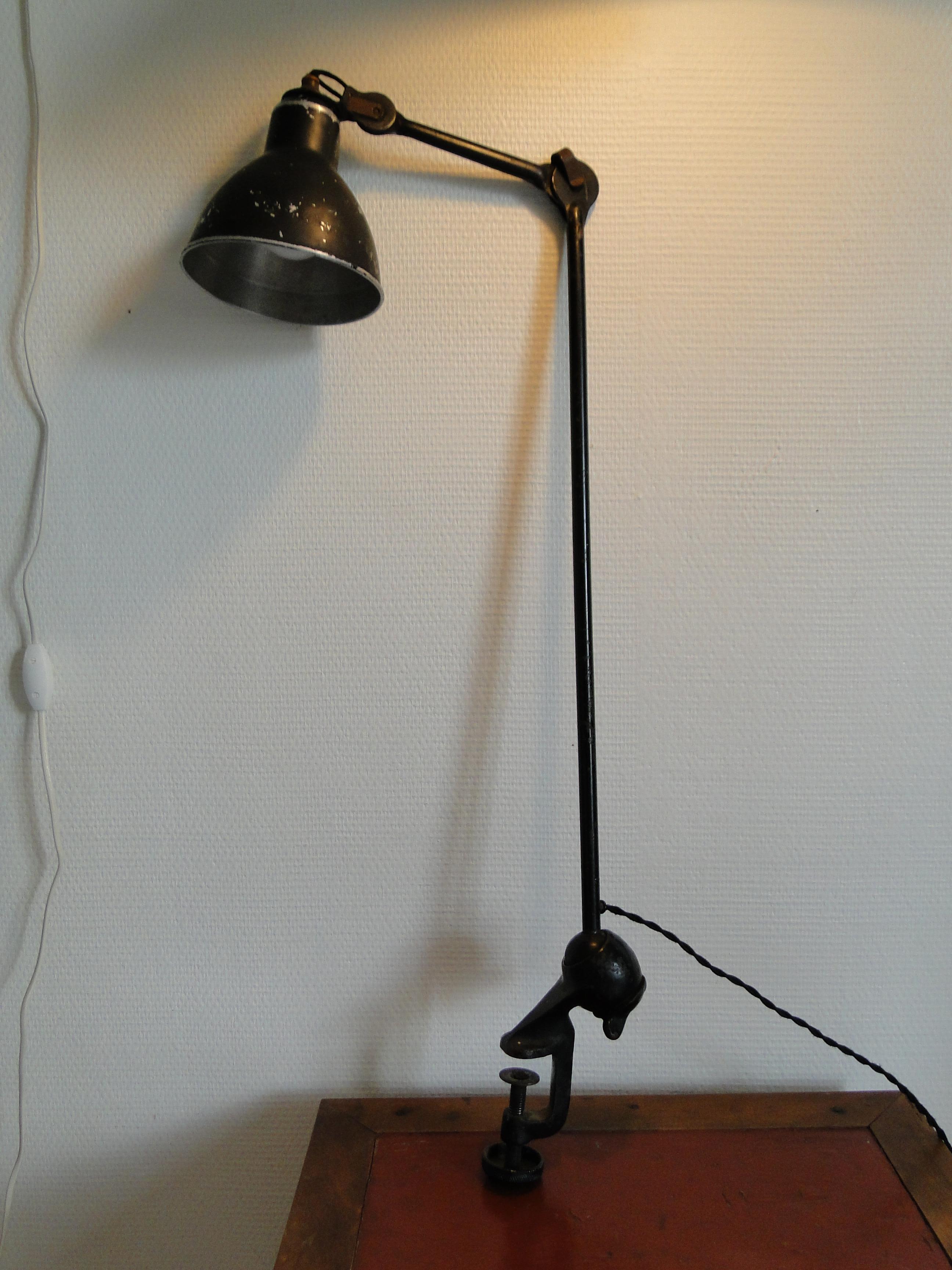  Bernard Albin Gras Model 201 Semi Fixed Desk Lamp  France Le Corbusier For Sale 2