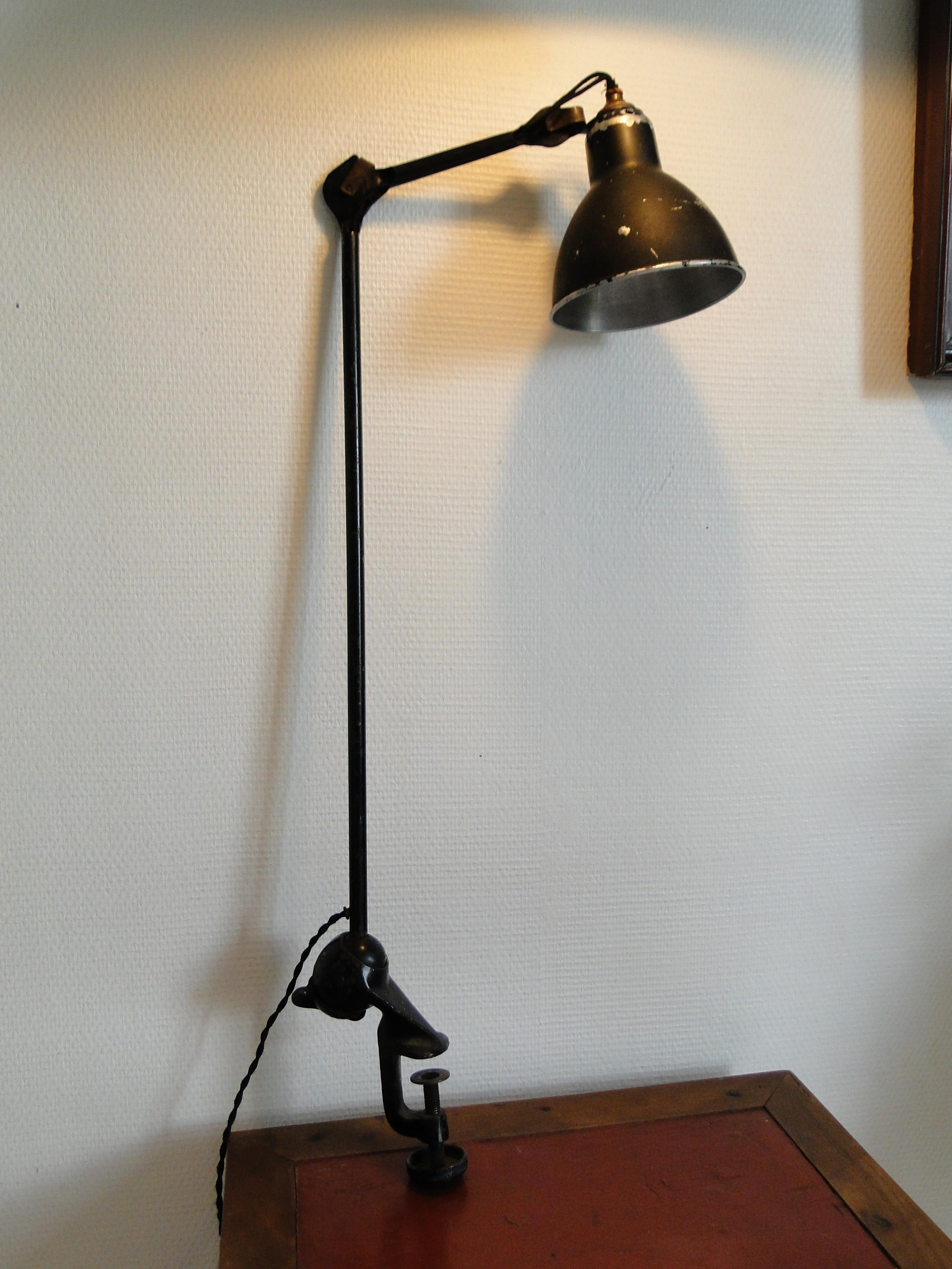  Bernard Albin Gras Model 201 Semi Fixed Desk Lamp  France Le Corbusier For Sale 3