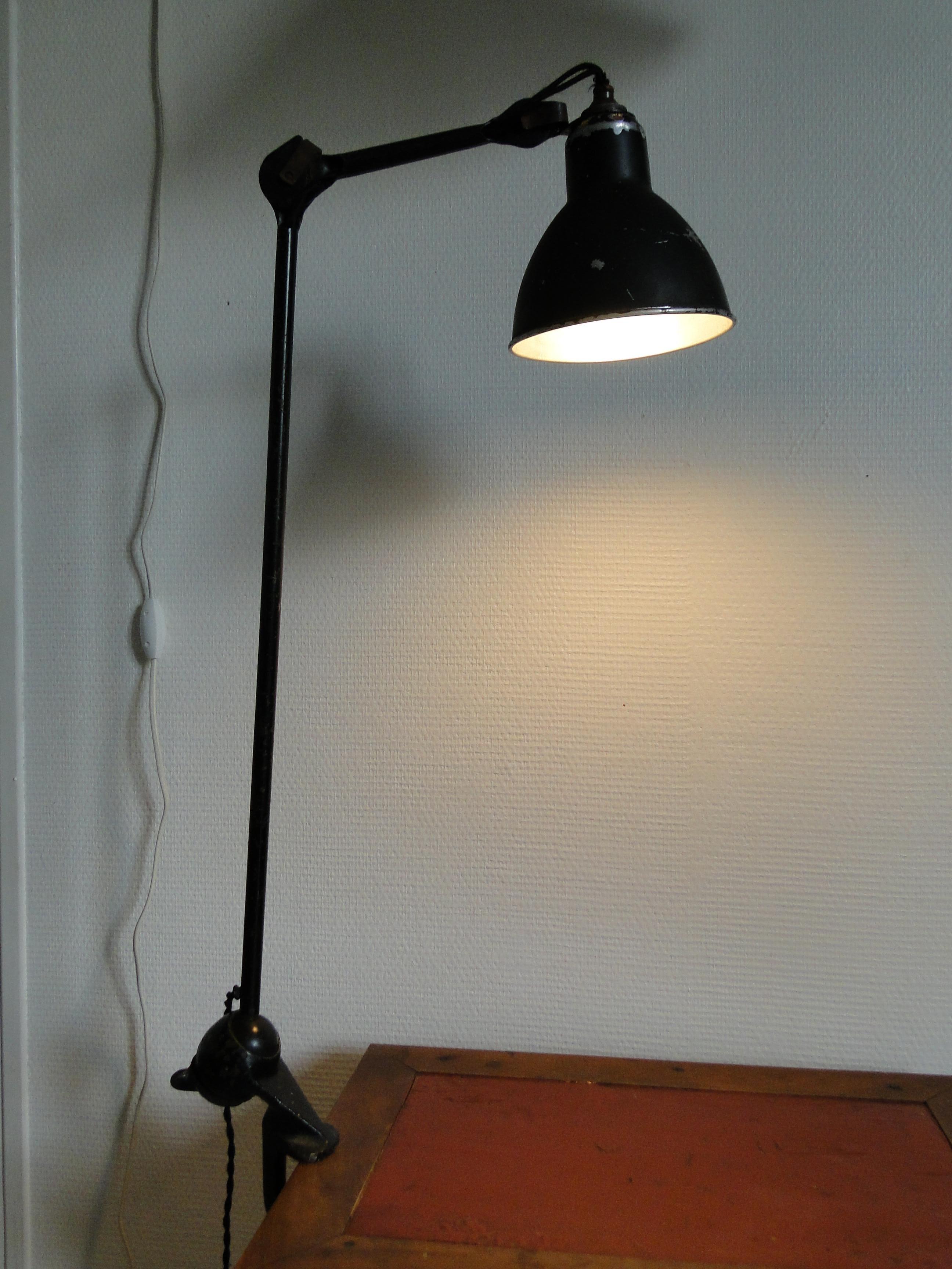  Bernard Albin Gras Model 201 Semi Fixed Desk Lamp  France Le Corbusier In Fair Condition For Sale In Lège Cap Ferret, FR