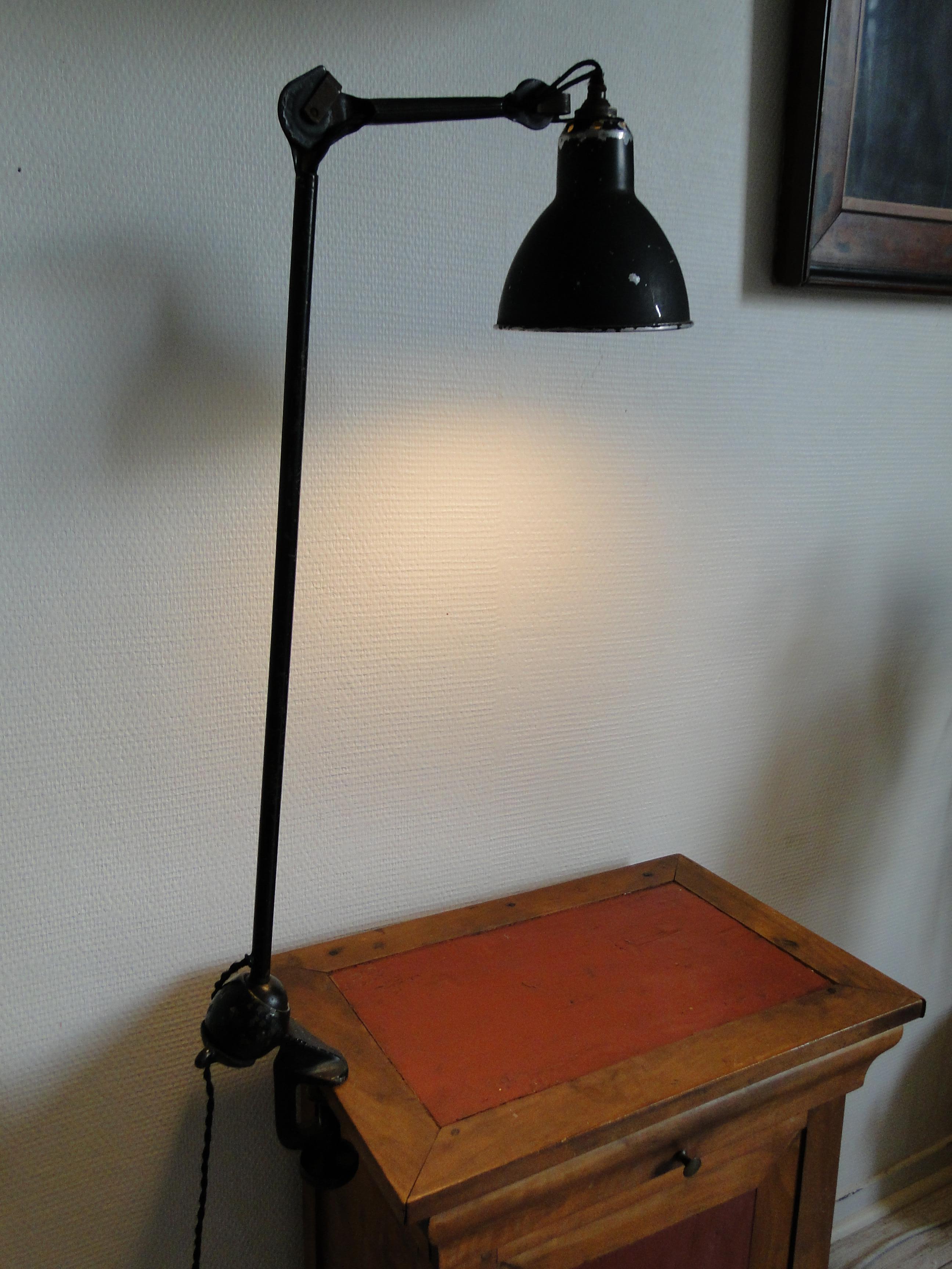 Mid-20th Century  Bernard Albin Gras Model 201 Semi Fixed Desk Lamp  France Le Corbusier For Sale