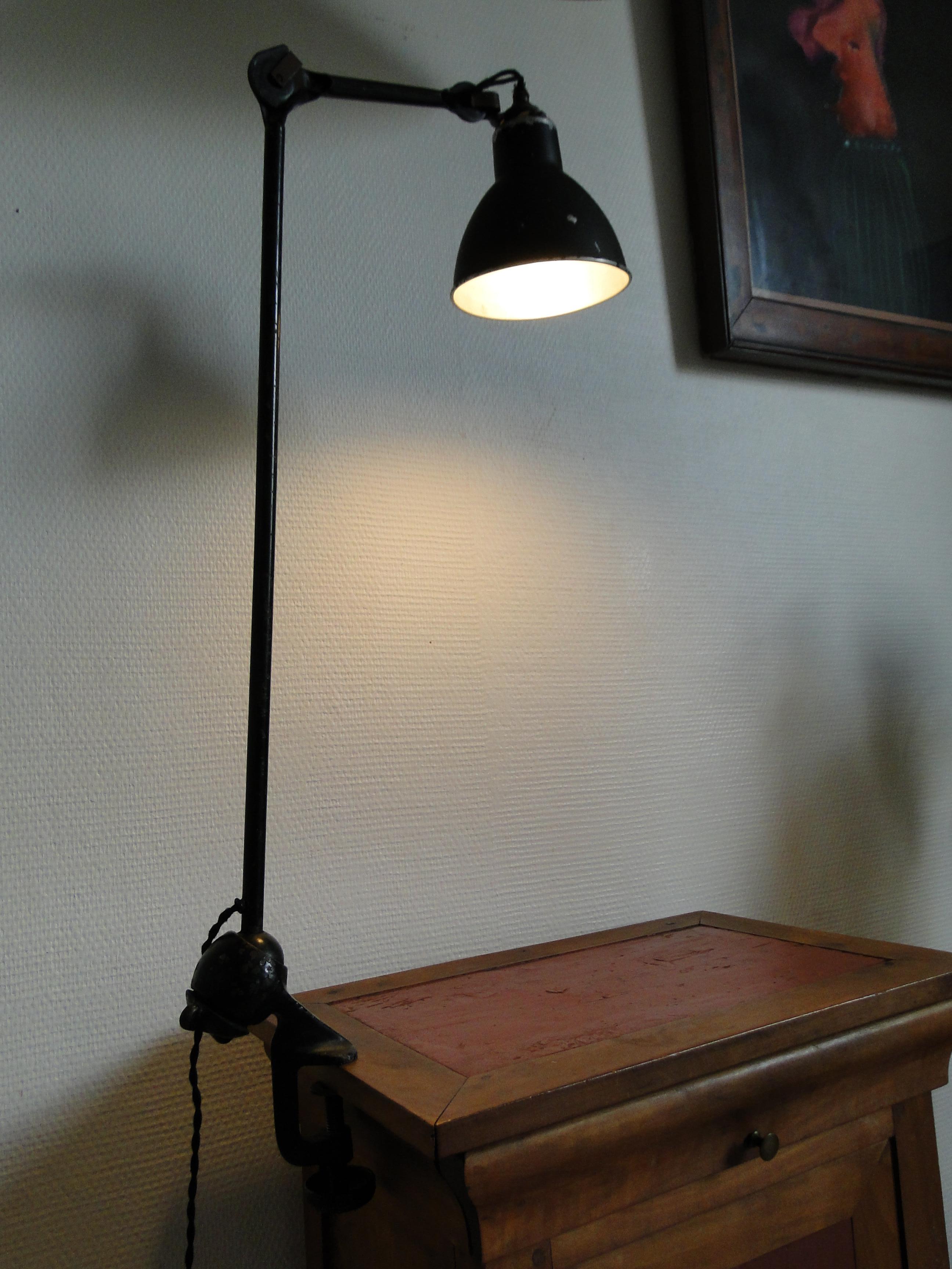 Metal  Bernard Albin Gras Model 201 Semi Fixed Desk Lamp  France Le Corbusier For Sale