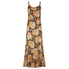 Vintage 1930s Bias Cut Floral Lamé Dress
