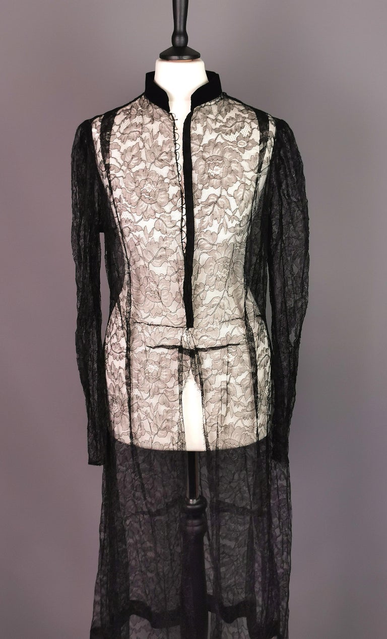 Vintage 1930s Black Lace Jacket