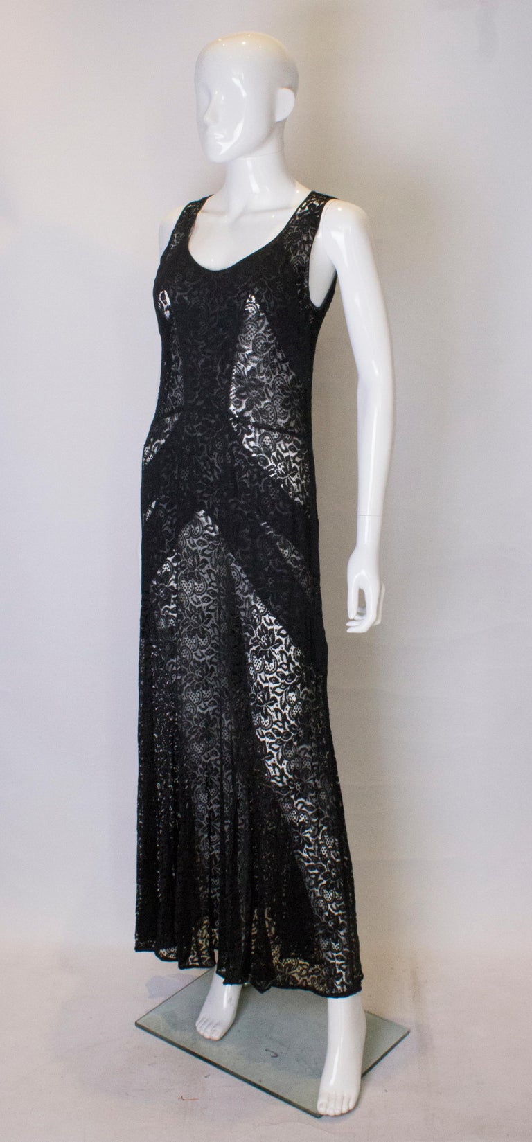 1930s Black Lace Evening Dress