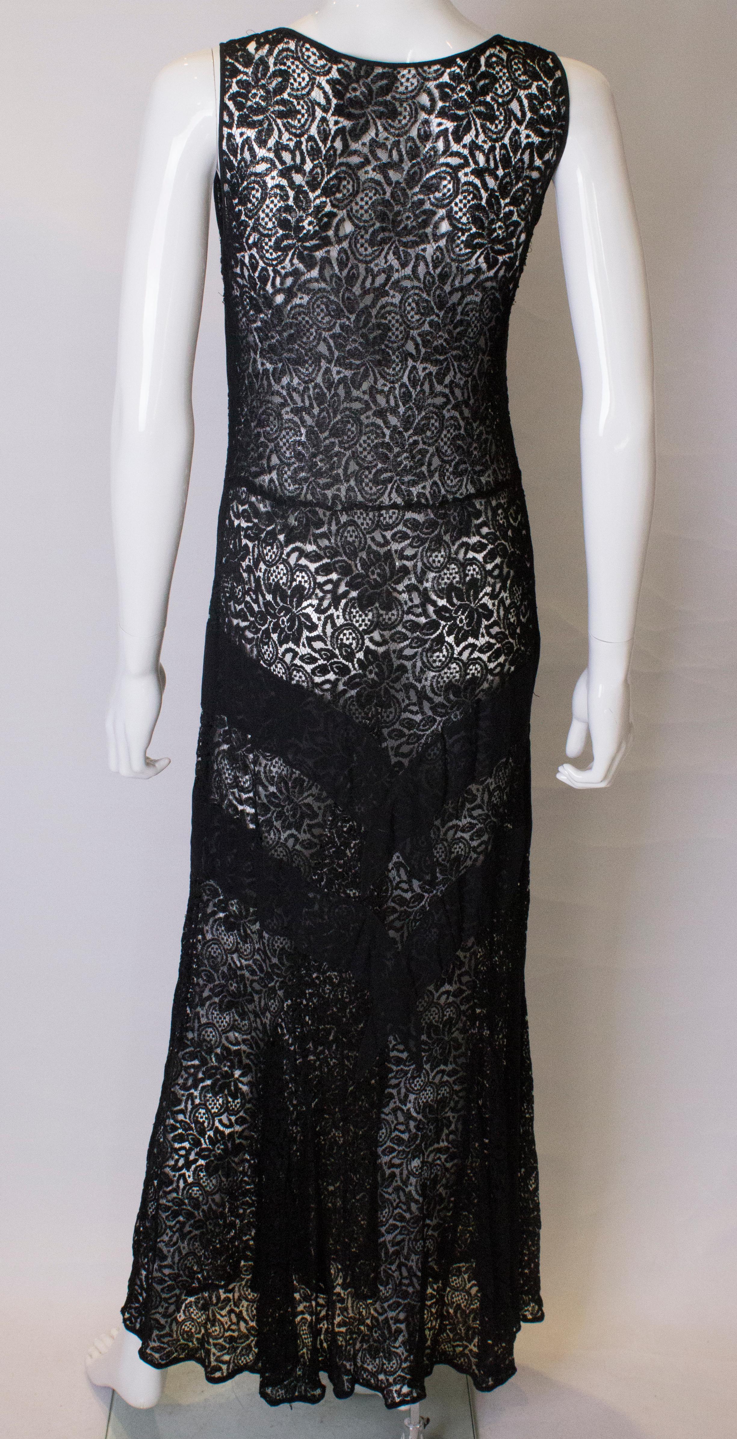 Vintage 1930s Black Lace Dress 1