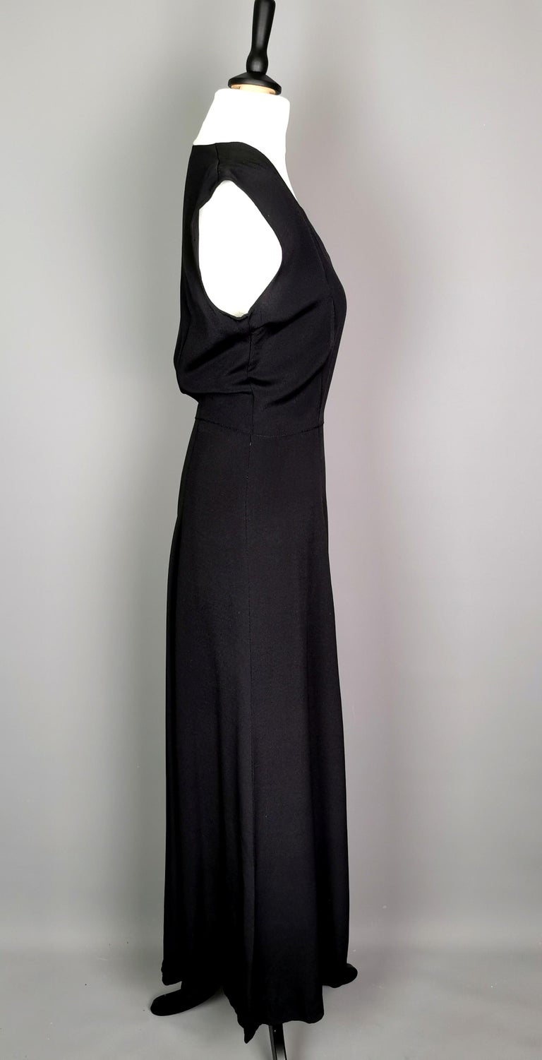Vintage 1930s Black rayon crepe bombshell dress, gold lame, evening gown at  1stDibs | 1930s formal wear, 1930s evening gown, 1930s formal dresses