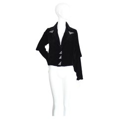 Vintage 1930's black velvet jacket vintage rhinestone jacket UK 10-12 US 6-8