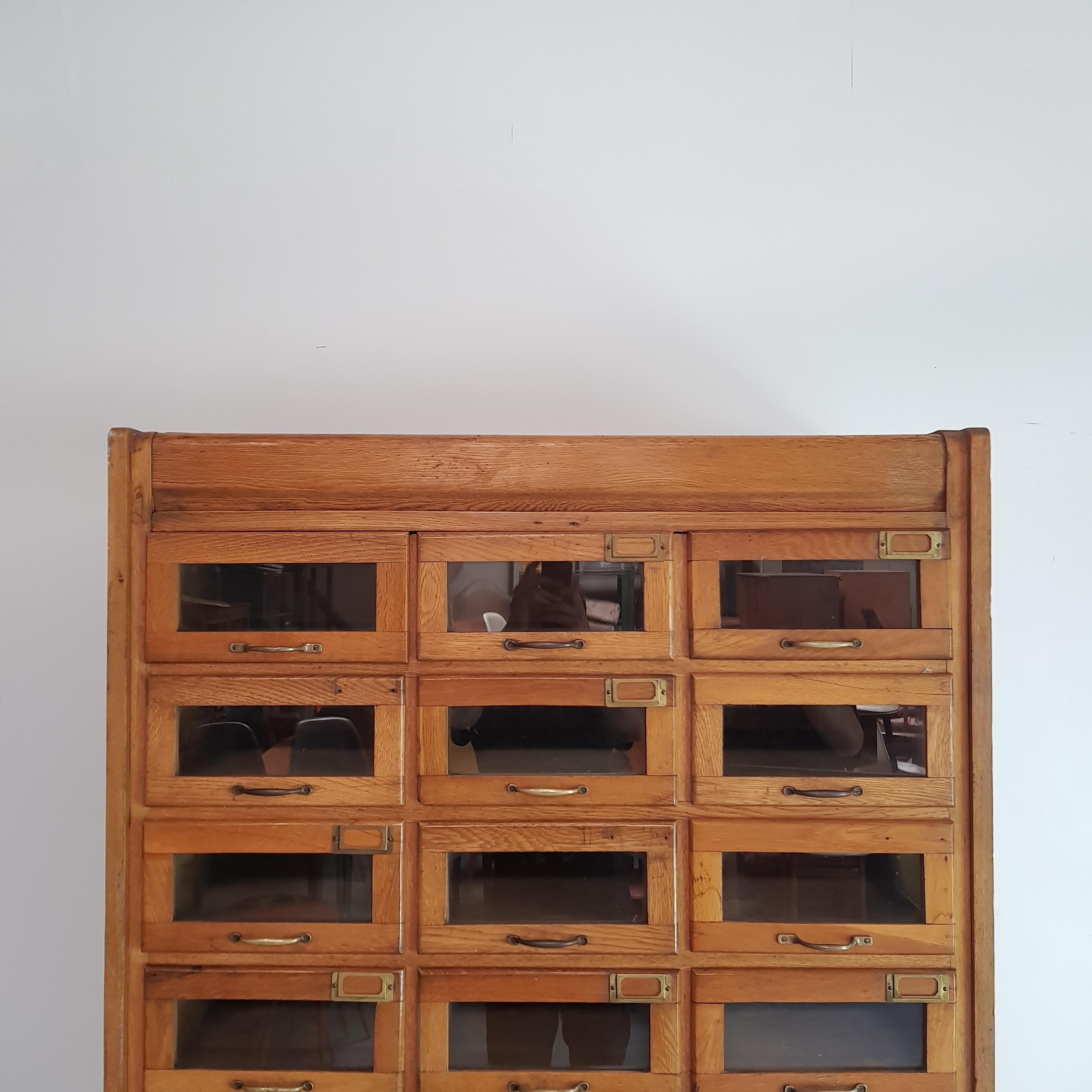 20th Century Vintage 1930s British Haberdashery Cabinet For Sale