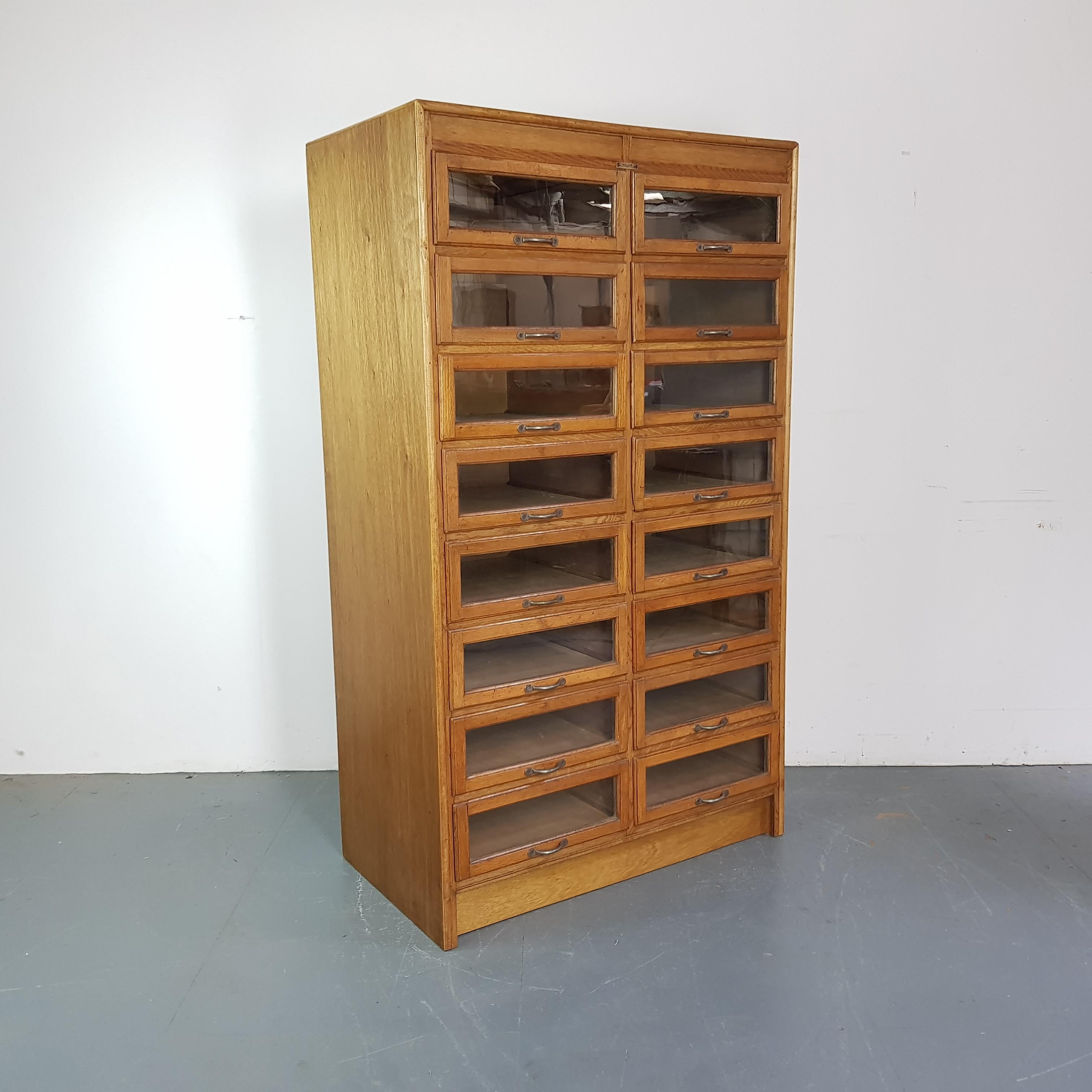 Oak Vintage 1930s British Haberdashery Cabinet For Sale