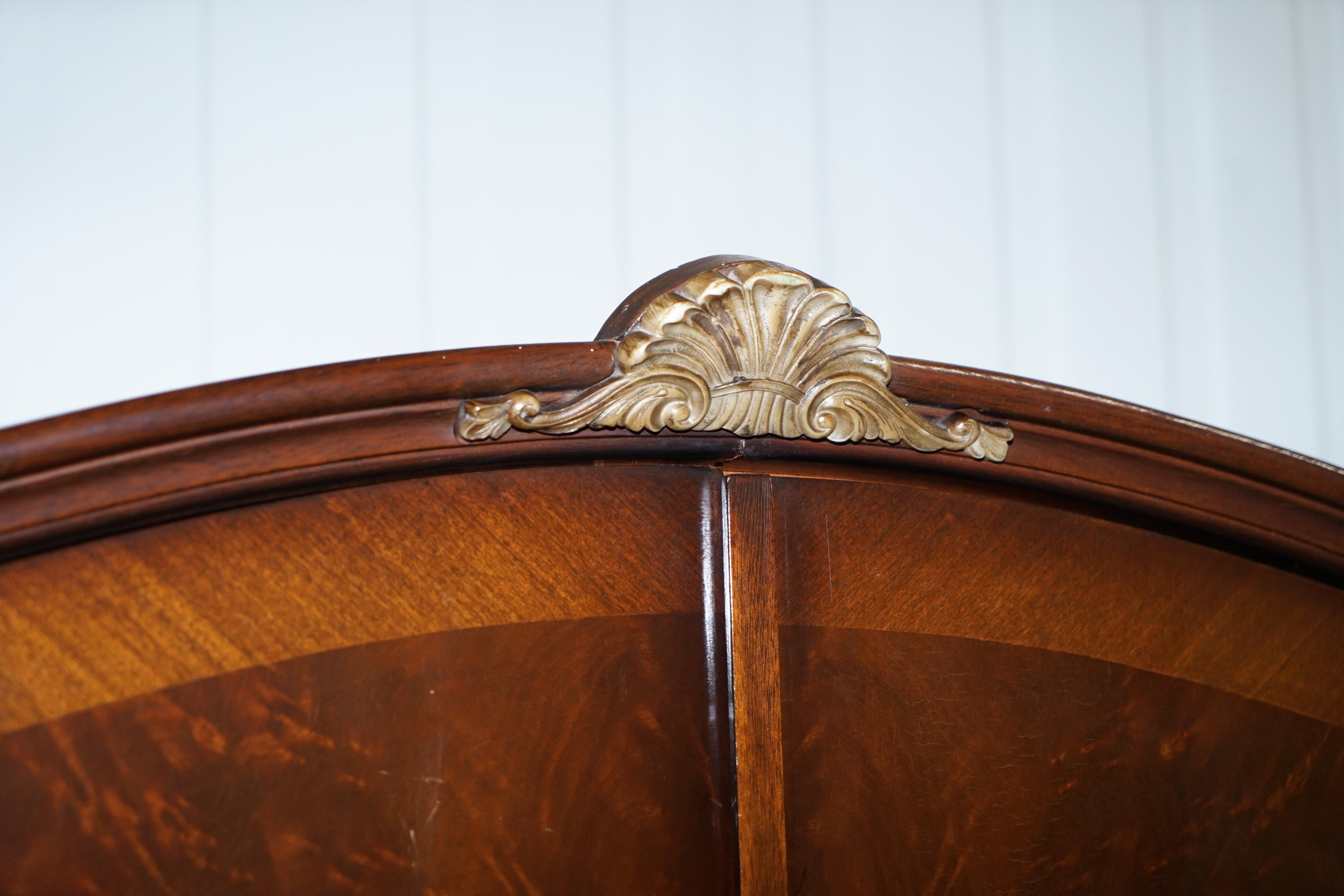 Vintage 1930s Burr Walnut Large Double Bank Wardrobe One of Two Part of Suite 3