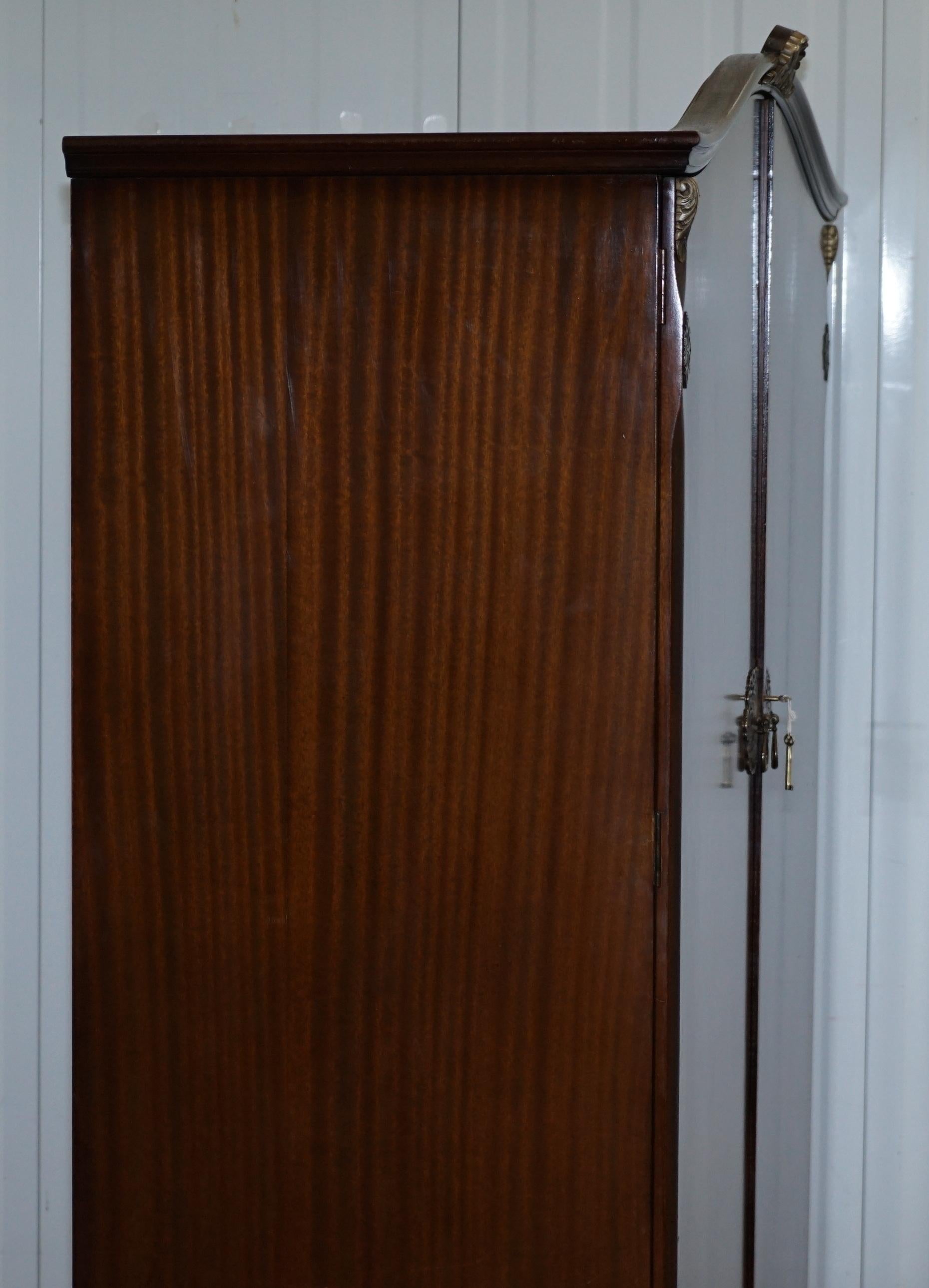 Vintage 1930s Burr Walnut Large Double Bank Wardrobe One of Two Part of Suite 7