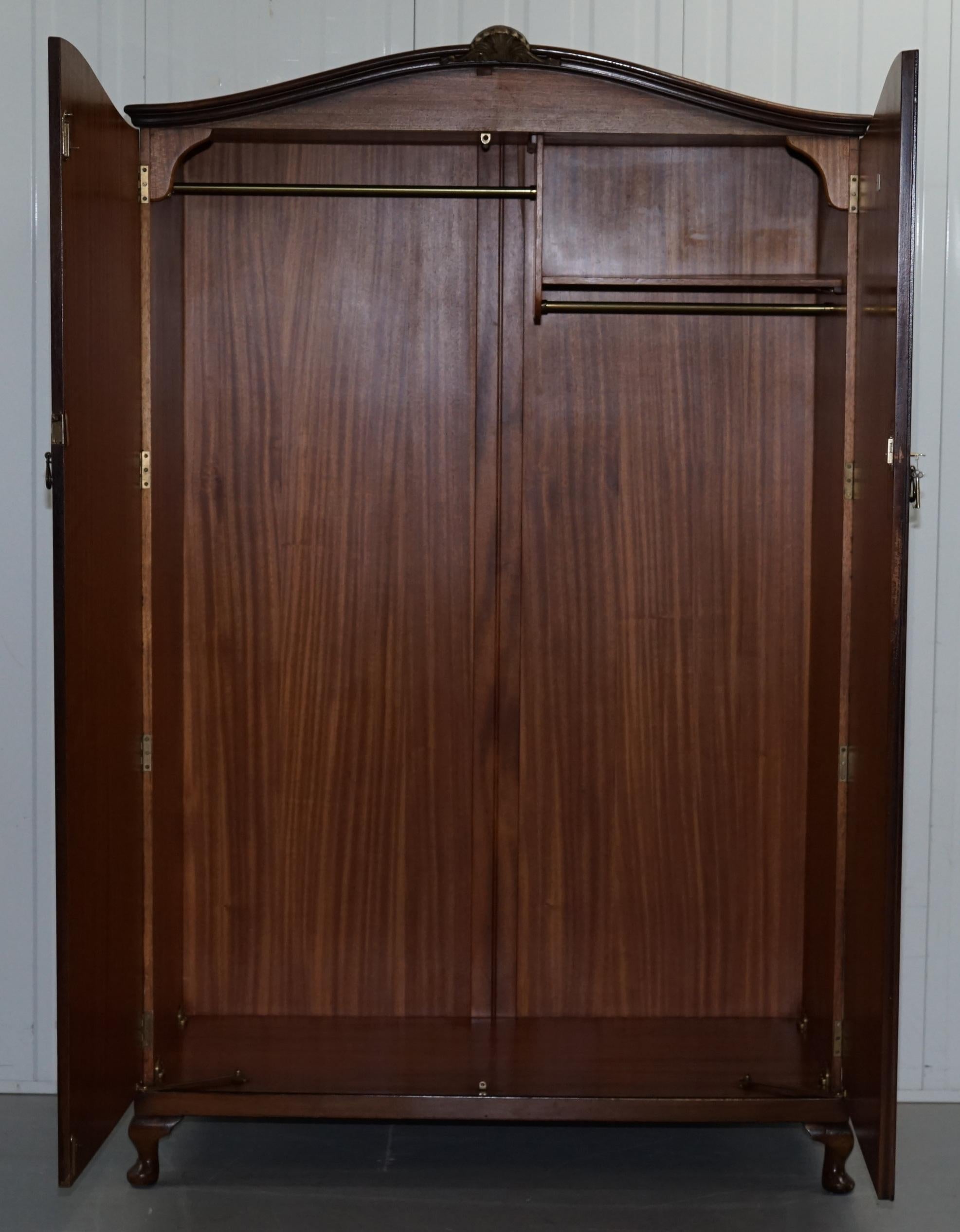 Vintage 1930s Burr Walnut Large Double Bank Wardrobe One of Two Part of Suite 11