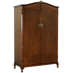 1930s wardrobe Vintage 1930s Burr Walnut Large Double Bank Wardrobe One of Two Part of Suite