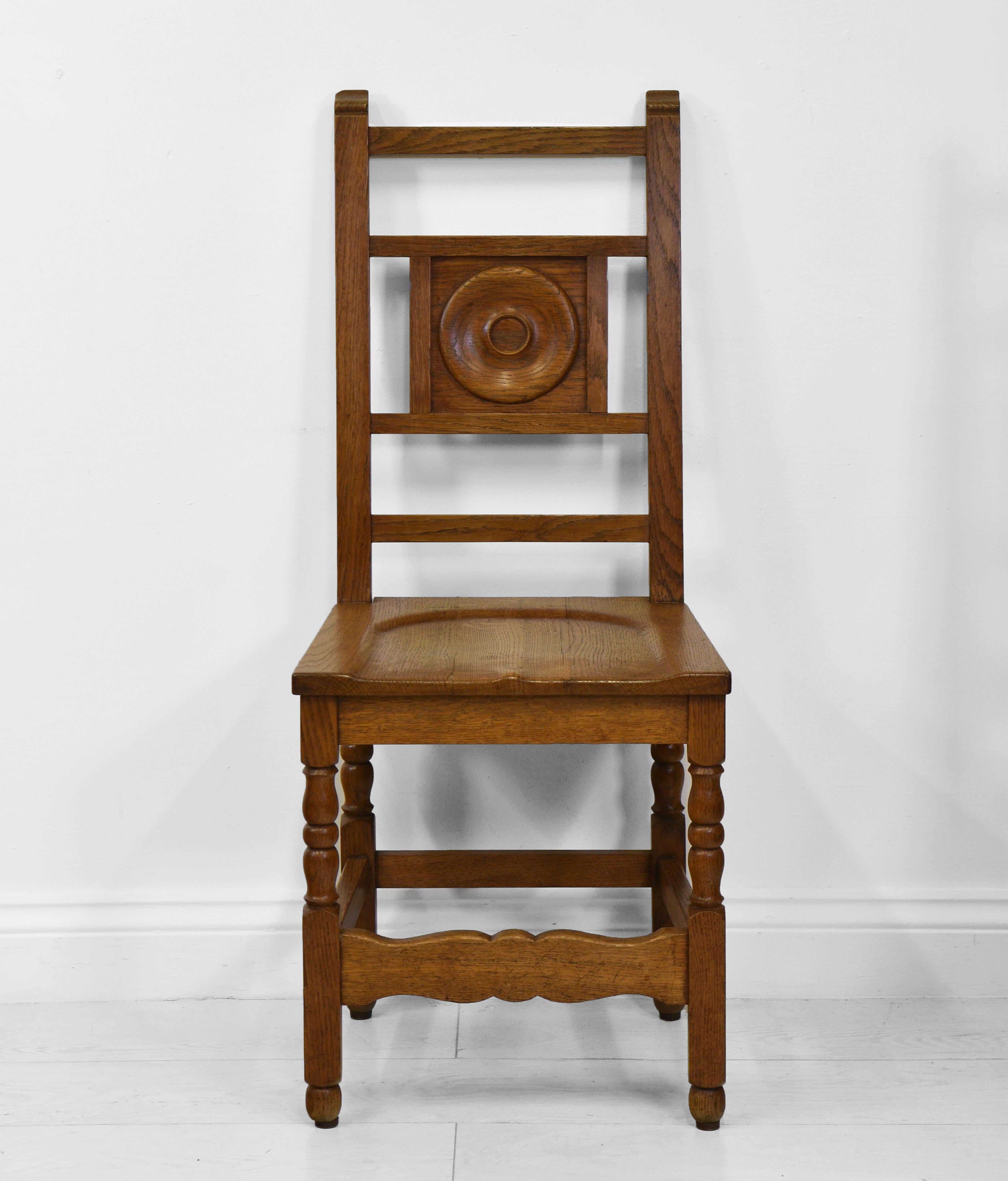Milieu du XXe siècle Vintage 1930s Cambridge Universal Set of 8 Oak Dining Chairs (Chaises de salle à manger en chêne) en vente