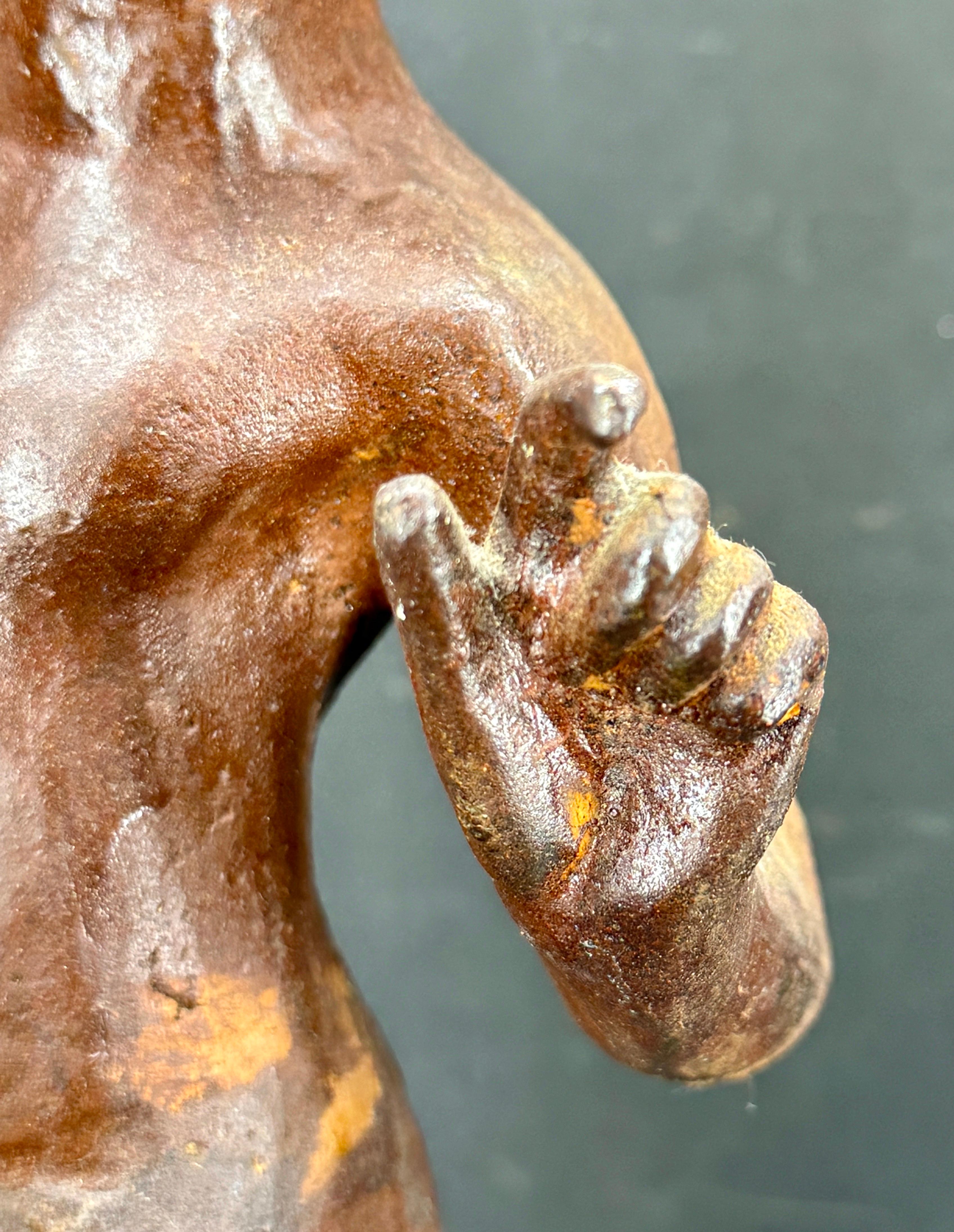 Calco Scultura in ghisa d'epoca 1930 Boy Cherub Putti in vendita