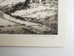 Vintage 1930s Charles Bowling Archway of Trees Etching