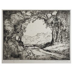 Used 1930s Charles Bowling Archway of Trees Etching