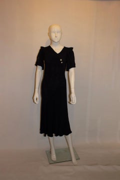 Vintage 1930s Chic Crepe Dress