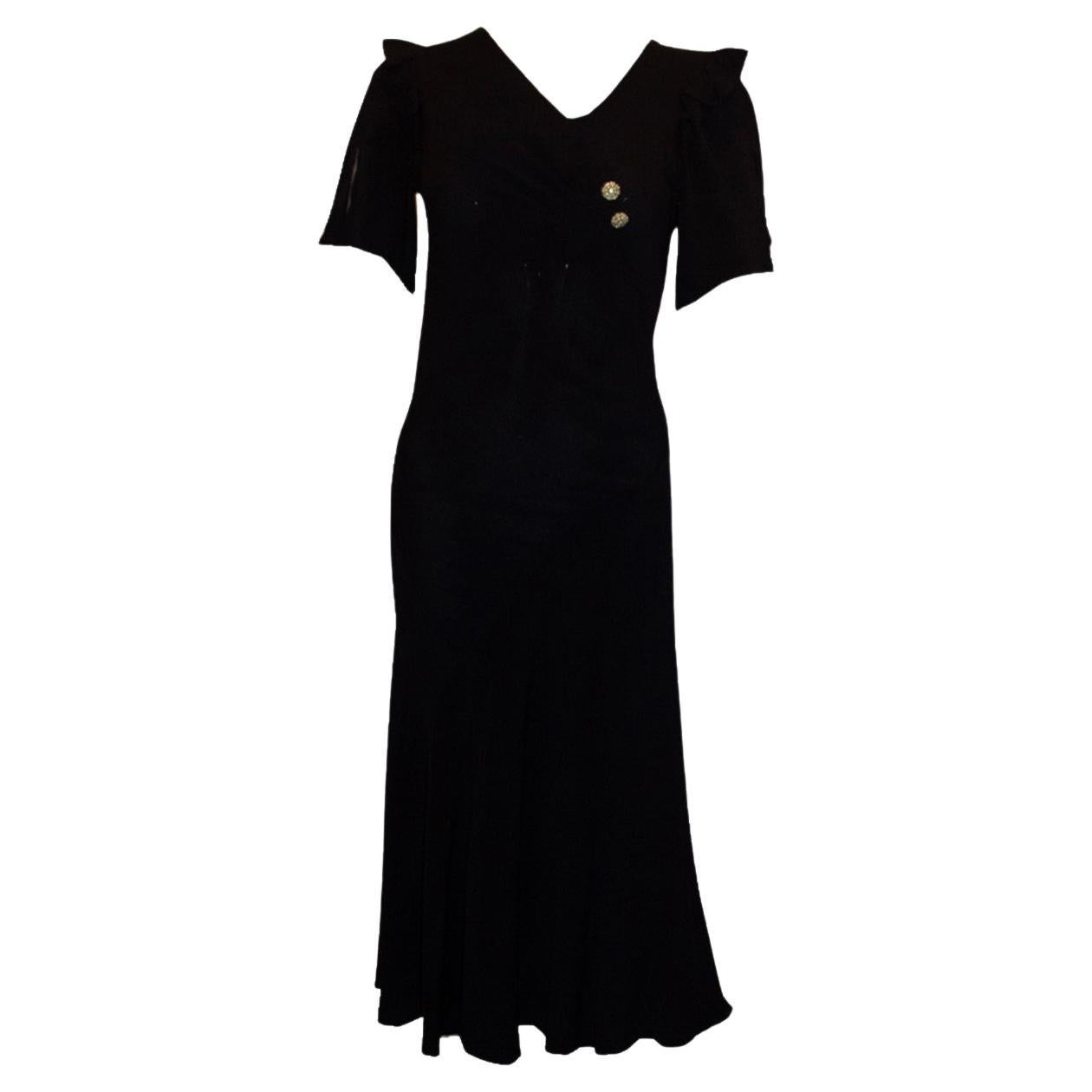 Vintage 1930s Chic Crepe Kleid