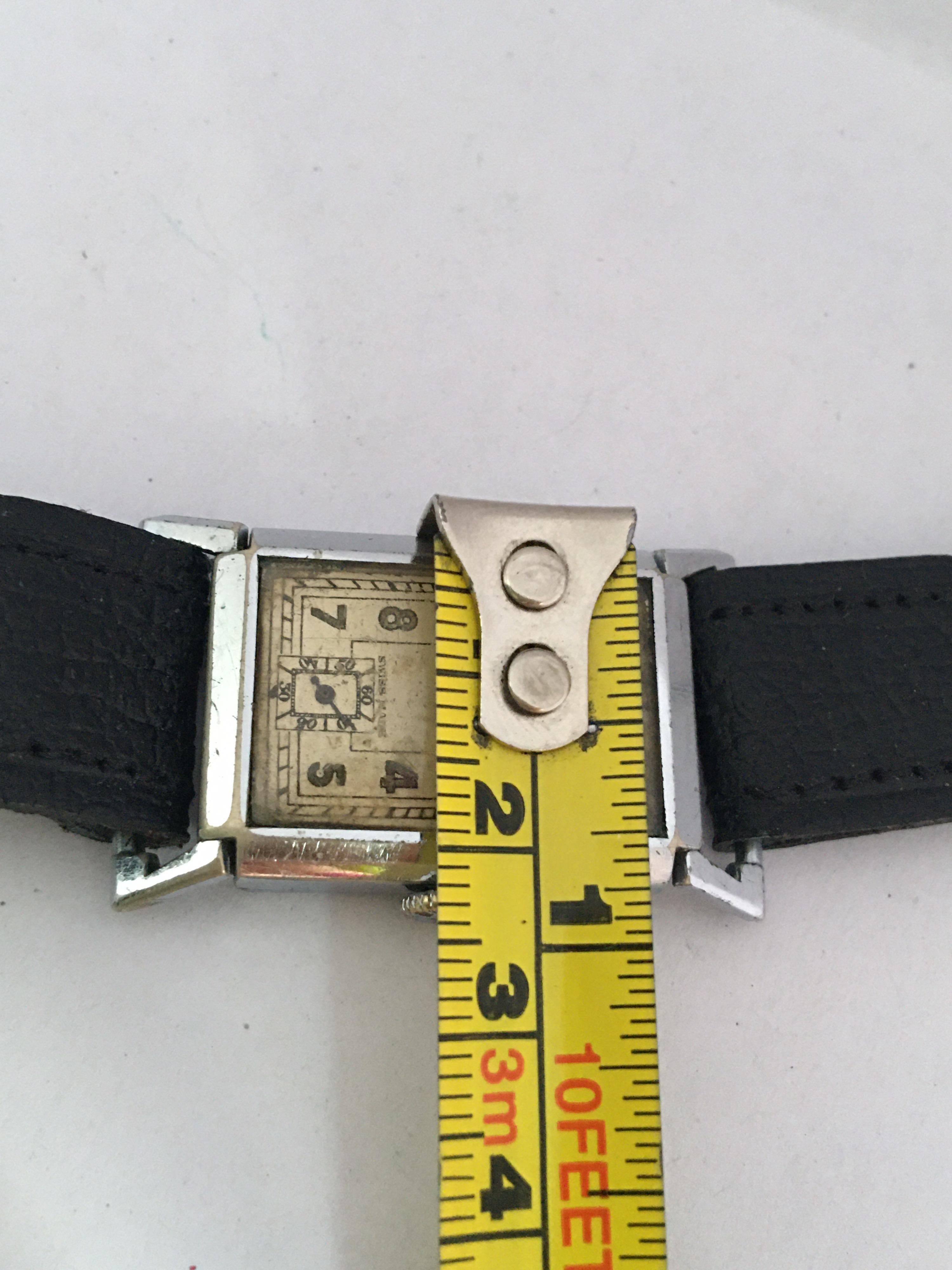 Vintage 1930s Chromium-Plated MEDA 'Roamer' Swiss Mechanical Watch 1