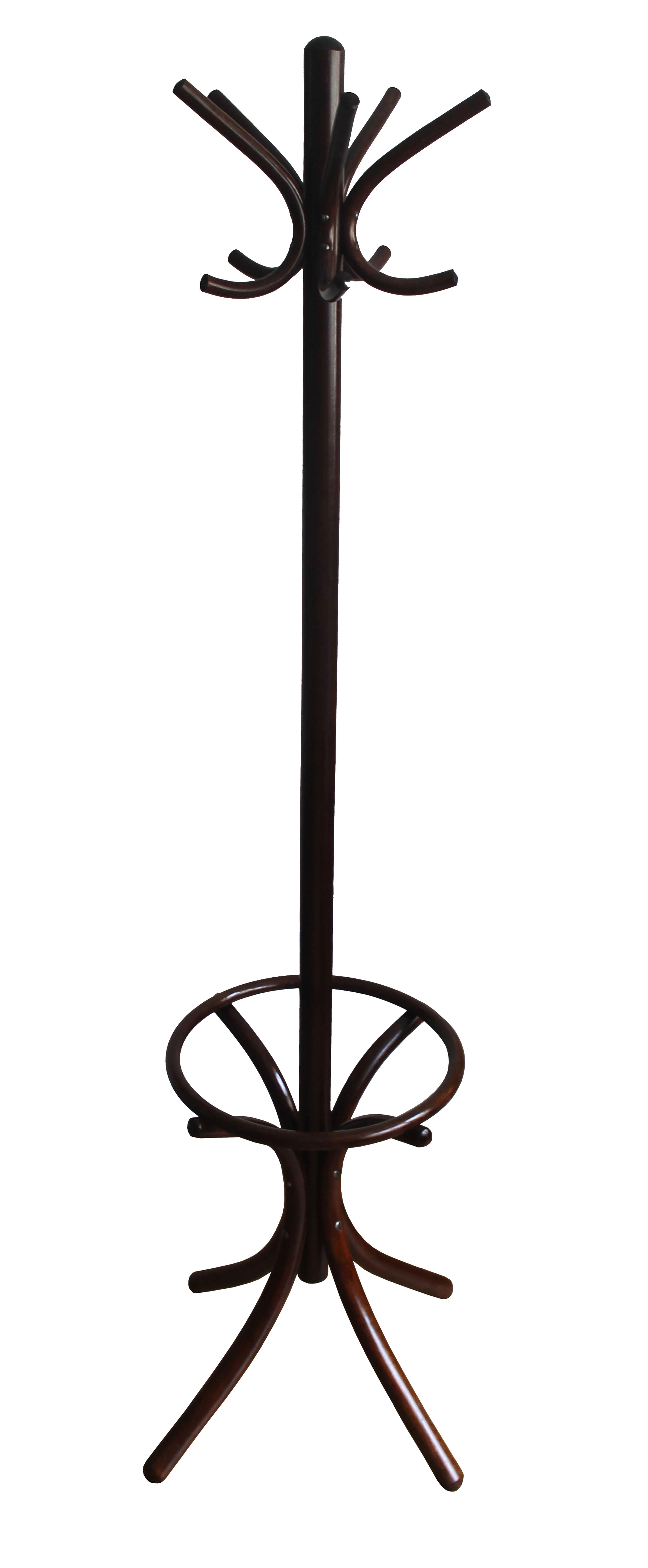 This dark brown coloured coat hanger is believed to be produced by Thonet in one of their factories in former Czechoslovakia around 1930. There is no manufacturer label visible but it has some detailing and the type of screws that were typical for