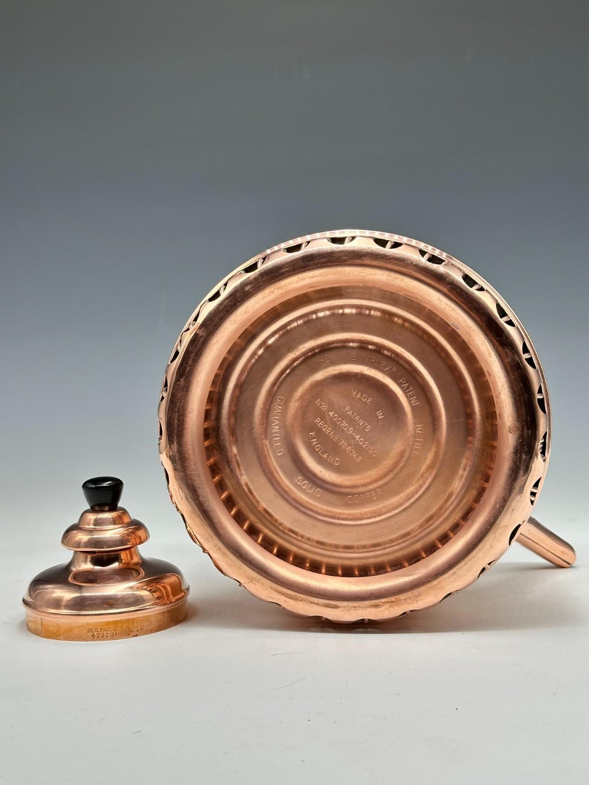 Vintage 1930s Copper Simplex Patent Kettle, England en vente 2