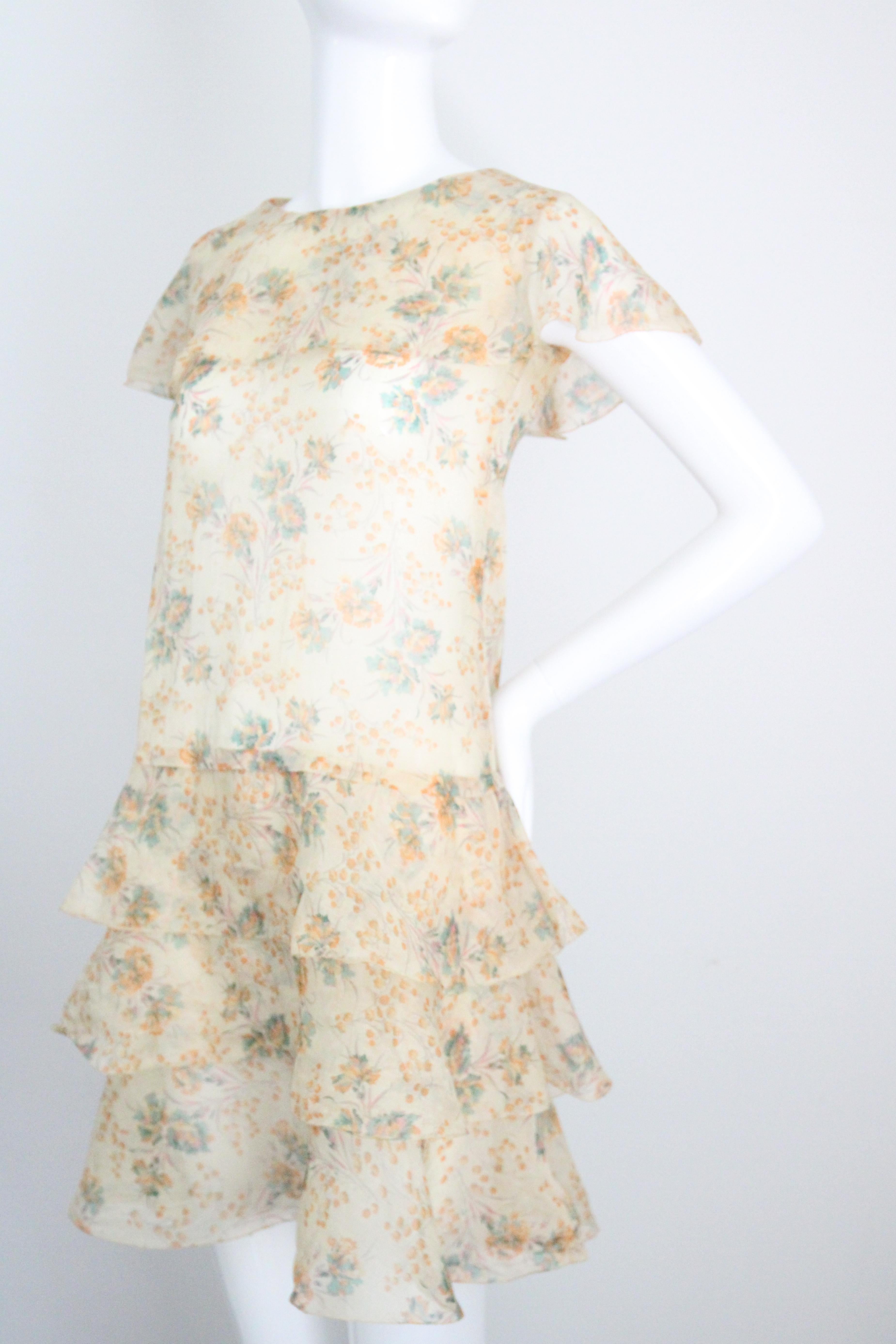 Vestido Floral de Algodón de 1930 Vestido de Día de 1930 UK 6-8 US 2-4 en venta 3