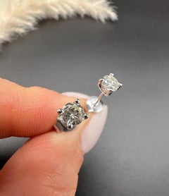 Vintage 1930s Diamonds Set in 18ct & Platinum New Stud Earring Settings